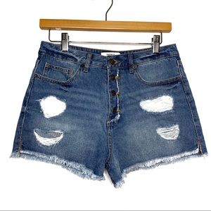 NWOT Forever 21 High Waisted Distressed Shorts